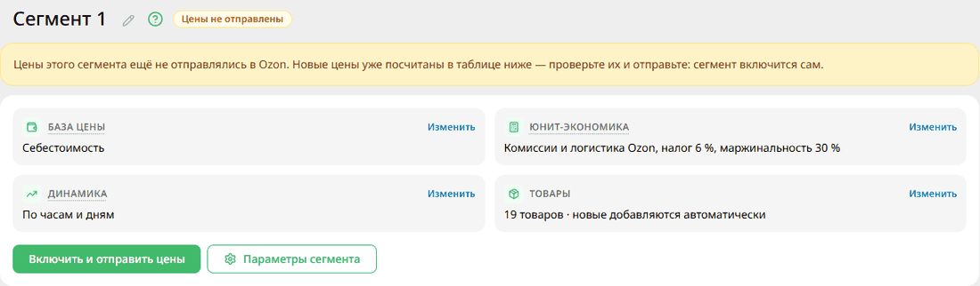 Страница сегмента SmartPricer